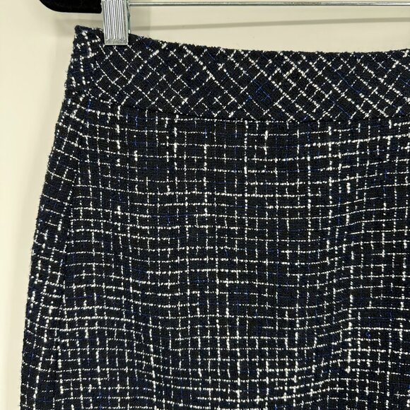 3/$25 J. Crew Tweed Mini Skirt 4 Plaid Short Black Blue - Picture 6 of 9